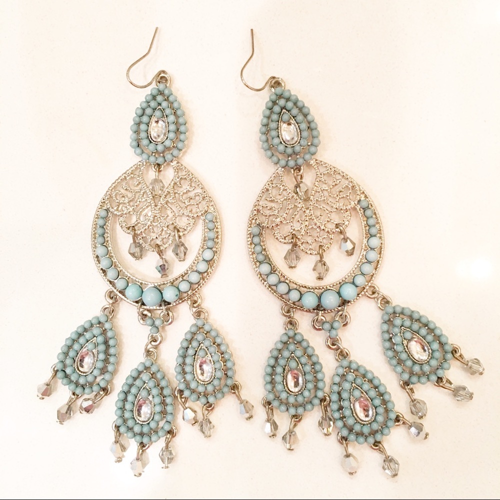 Guess bohemian light blue earrings
